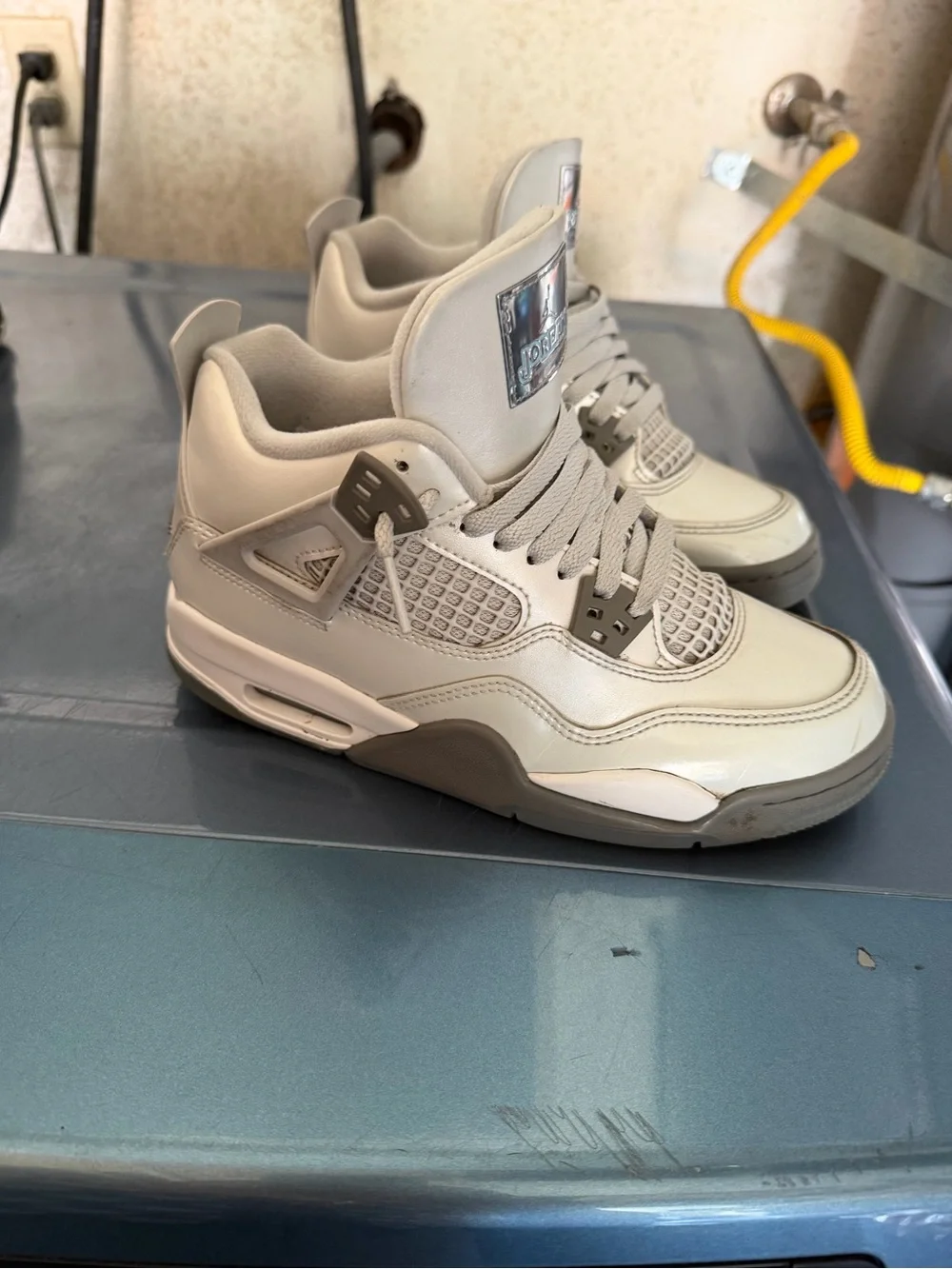Jordan Kids White Sneakers with Gray Jumpman